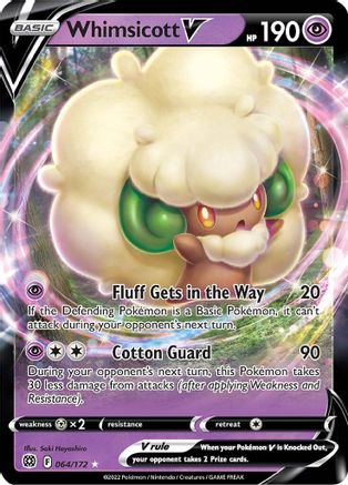 Whimsicott V 064/172 - Holofoil SWSH09 Brilliant Stars - Ultra Rare