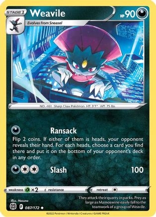 Weavile 087/172 SWSH09 Brilliant Stars - Uncommon