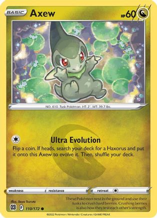 Axew 110/172 - Reverse Holofoil SWSH09 Brilliant Stars - Common