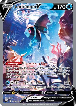 Lumineon V (Alternate Full Art) 156/172 - Holofoil SWSH09 Brilliant Stars - Ultra Rare