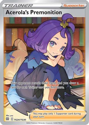 Acerola's Premonition TG24/TG30 - Holofoil SWSH09 Brilliant Stars Trainer Gallery - Ultra Rare