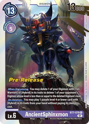AncientSphinxmon (BT7-078) - Next Adventure Pre-Release Cards Foil