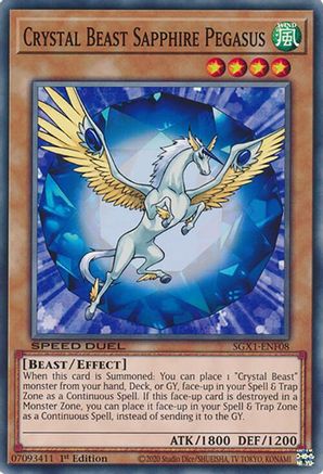Crystal Beast Sapphire Pegasus (SGX1-ENF08) - Speed Duel GX: Duel Academy Box 1st Edition