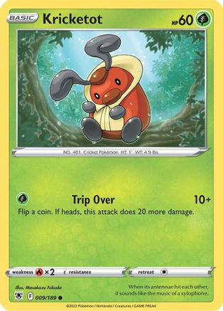 Kricketot 009/189 - Reverse Holofoil SWSH10 Astral Radiance - Common