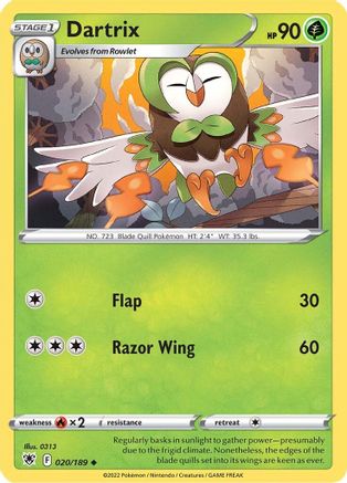 Dartrix 020/189 - Reverse Holofoil SWSH10 Astral Radiance - Uncommon