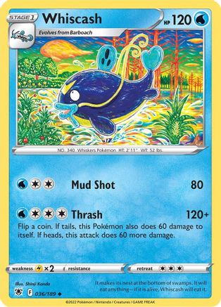 Whiscash 036/189 - Reverse Holofoil SWSH10 Astral Radiance - Uncommon