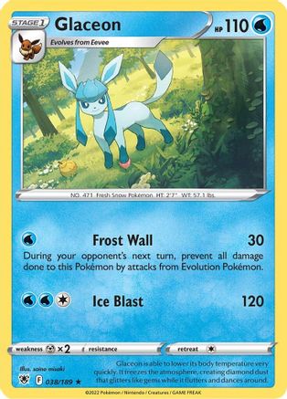 Glaceon 038/189 - Reverse Holofoil SWSH10 Astral Radiance - Rare