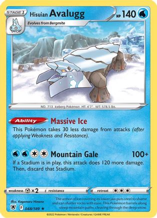 Hisuian Avalugg 048/189 - Reverse Holofoil SWSH10 Astral Radiance - Rare
