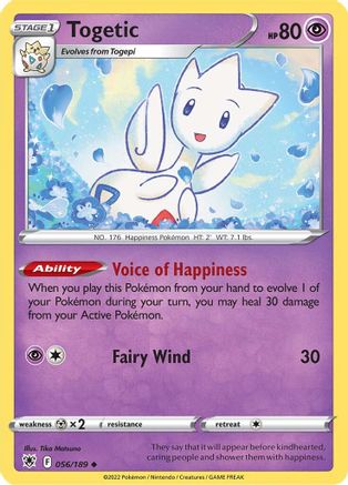Togetic 056/189 - Reverse Holofoil SWSH10 Astral Radiance - Uncommon