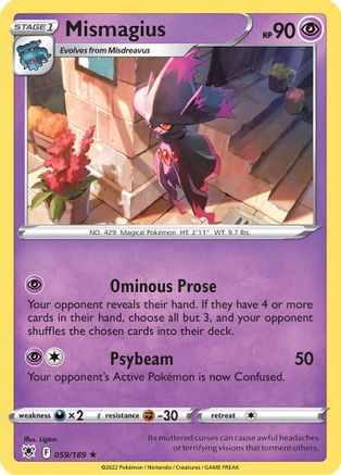 Mismagius 059/189 SWSH10 Astral Radiance - Rare