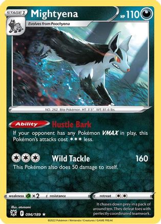 Mightyena 096/189 - Reverse Holofoil SWSH10 Astral Radiance - Rare