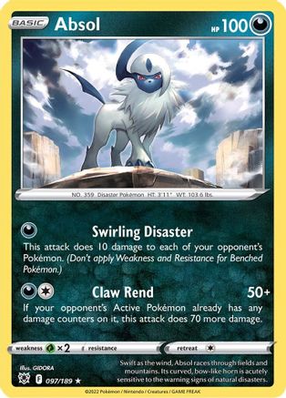 Absol 097/189 - Reverse Holofoil SWSH10 Astral Radiance - Holo Rare