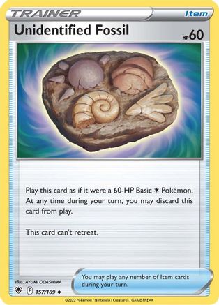 Unidentified Fossil 157/189 - Reverse Holofoil SWSH10 Astral Radiance - Uncommon