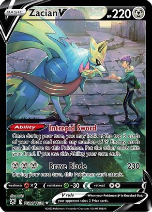 Zacian V TG21/TG30 - Holofoil SWSH10 Astral Radiance Trainer Gallery - Ultra Rare