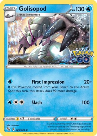 Golisopod 026/078 - Holofoil Pokemon GO - Holo Rare