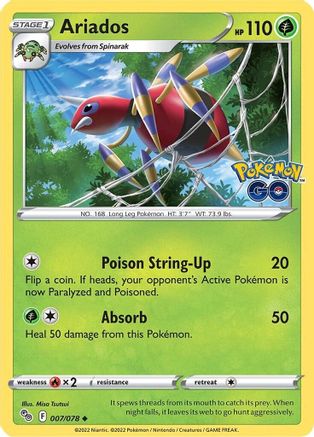 Ariados 007/078 - Reverse Holofoil Pokemon GO - Uncommon