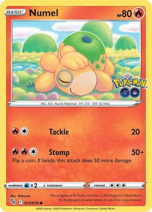 Numel 013/078 - Reverse Holofoil Pokemon GO - Common