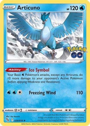 Articuno 024/078 - Holofoil Pokemon GO - Holo Rare