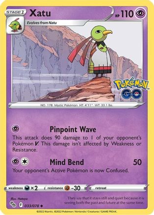 Xatu 033/078 - Reverse Holofoil Pokemon GO - Uncommon