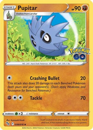 Pupitar 038/078 - Reverse Holofoil Pokemon GO - Uncommon