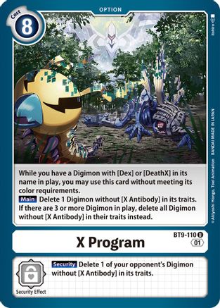X Program (BT9-110) - X Record