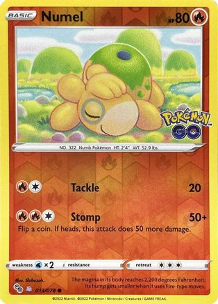 Numel (Peelable Ditto) 013/078 - Reverse Holofoil Pokemon GO - Common