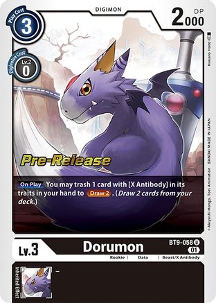 Dorumon (BT9-058) - X Record Pre-Release Cards Foil