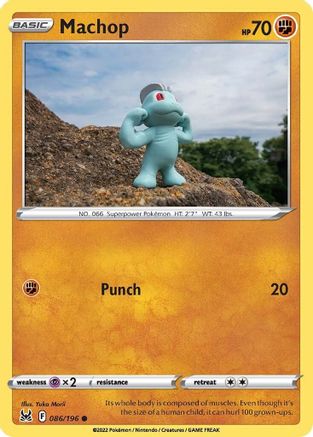 Machop 086/196 - Reverse Holofoil SWSH11 Lost Origin - Common