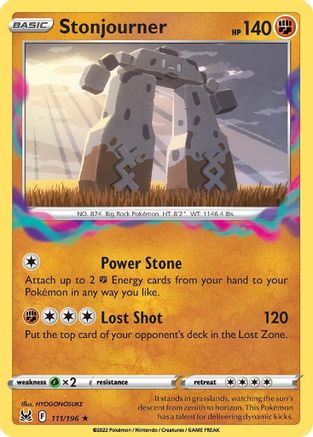 Stonjourner 111/196 - Reverse Holofoil SWSH11 Lost Origin - Rare