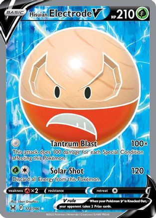 Hisuian Electrode V (Full Art) 172/196 - Holofoil SWSH11 Lost Origin - Ultra Rare