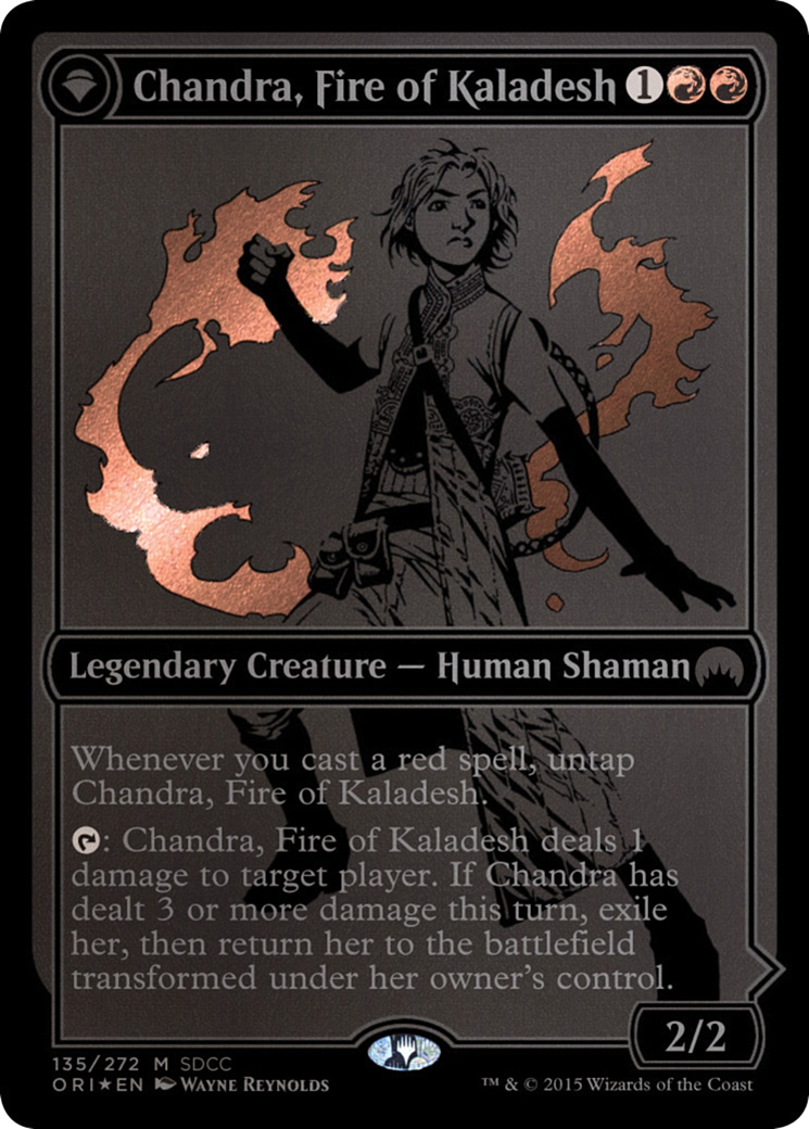 Chandra, Fire of Kaladesh // Chandra, Roaring Flame (MEDIA-135) - San Diego Comic-Con 2015: (originpwdfc) Foil