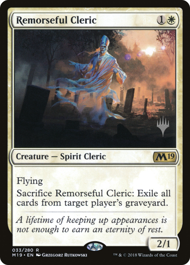 Remorseful Cleric (PPM20-33P) - Core Set 2019 Promos