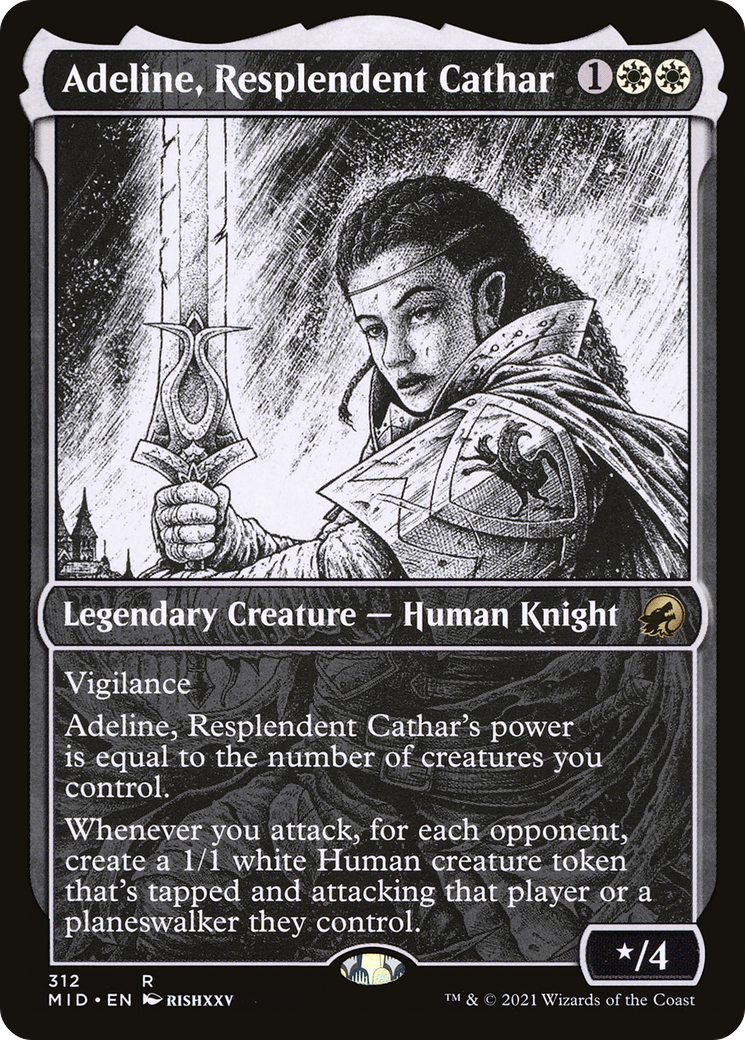 Adeline, Resplendent Cathar (MID-312) - Innistrad: Midnight Hunt: (Showcase) Foil