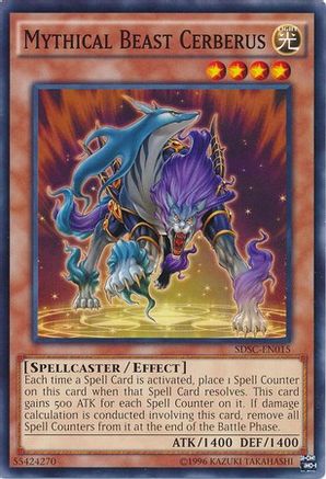 Mythical Beast Cerberus (SDSC-EN015) - Structure Deck: Spellcaster's Command 1st Edition