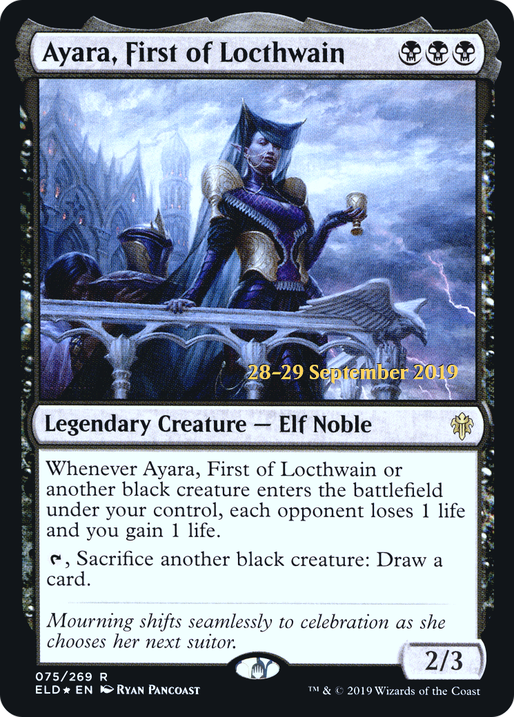 Ayara, First of Locthwain (PRE-75S) - Throne of Eldraine Promos Foil