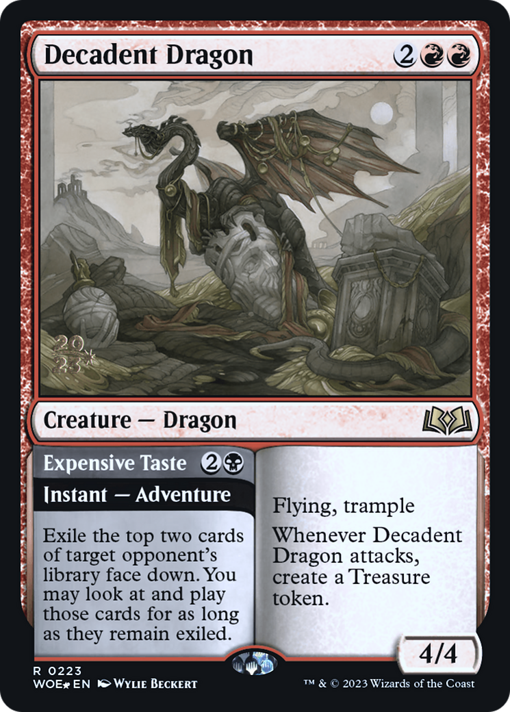 Decadent Dragon // Expensive Taste (PRE-223S) - Wilds of Eldraine Promos Foil