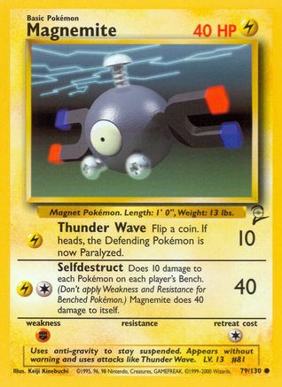 Magnemite 079/130 Base Set 2 - Common