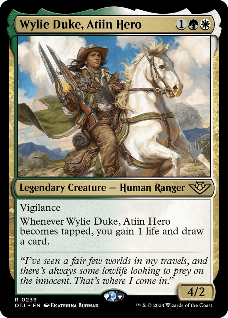 Wylie Duke, Atiin Hero (PPOTJ-239P) - Outlaws of Thunder Junction Promos