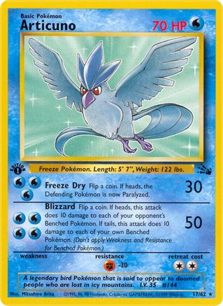 Articuno (17) 017/62 - Unlimited Fossil - Rare