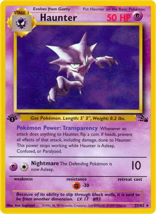 Haunter (21) 021/62 - Unlimited Fossil - Rare