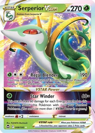 Serperior VSTAR 008/195 - Holofoil SWSH12 Silver Tempest - Ultra Rare