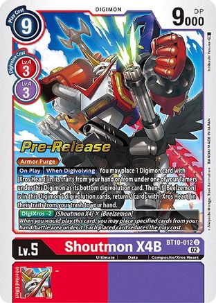 Shoutmon X4B (BT10-012) - Xros Encounter Pre-Release Cards Foil
