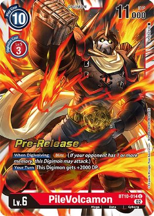 PileVolcamon (BT10-014) - Xros Encounter Pre-Release Cards Foil