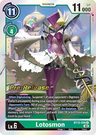 Lotosmon (BT10-056) - Xros Encounter Pre-Release Cards Foil
