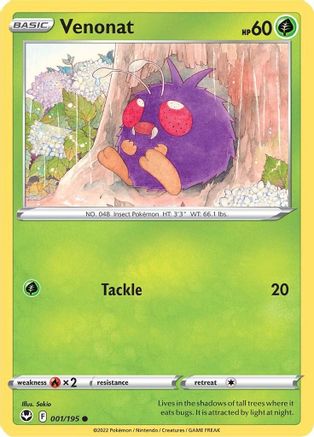 Venonat 001/195 SWSH12 Silver Tempest - Common