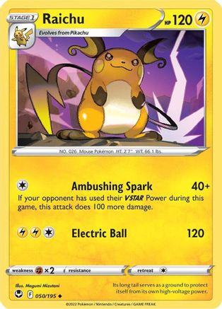 Raichu 050/195 SWSH12 Silver Tempest - Uncommon