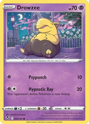 Drowzee 060/195 - Reverse Holofoil SWSH12 Silver Tempest - Common