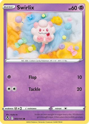Swirlix 083/195 - Reverse Holofoil SWSH12 Silver Tempest - Common