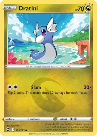 Dratini 129/195 - Reverse Holofoil SWSH12 Silver Tempest - Common