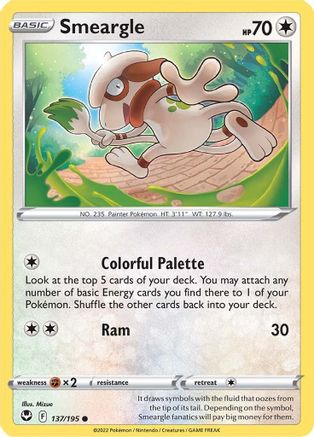 Smeargle 137/195 SWSH12 Silver Tempest - Common